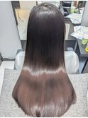 シルクロングヘア×チャコールグレー×イノセントカラー