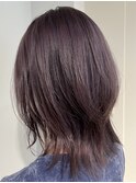 デザインカラー切りっぱなしボブ