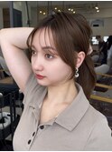 韓国ヘア 2wayバング 顔まわりカットNo.1 レイヤー グレージュ
