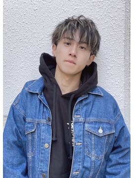 メンズサロン キング 心斎橋店(Men’s salon K!ng) 韓国マッシュセンターパートツーブロックメンズハイライトウルフ