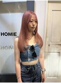  &nbsp;&nbsp;&nbsp;レイヤーカットで映えるピンクカラー