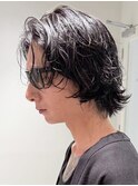 調布メンズパーマシャドウパーマシースルーマッシュウルフゆるめ