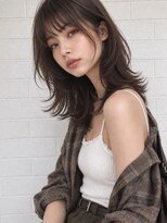 キース ヘアアンドメイク 恵比寿(kith. hair&make)&nbsp;透明感グレージュ/くびれレイヤー/ミディアム/顔まわりカット
