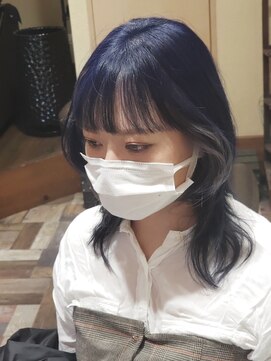 サムブリッジ(SOMEBRIDGE) ★ミストバング～フェイスハイライト★ネイビー★【SOMEBRIDGE】