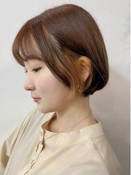 サロンド アクトレス 恵比寿店(salon de actress) オレンジ　インナーカラー　ボブ