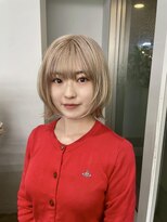 レコ 渋谷(LECO)&nbsp;柔らかペールベージュのボブウルフ