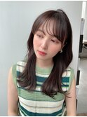 似合わせ小顔カット×くびれ外ハネミディ　薄め前髪　髪質改善