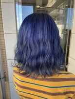 ミラシィ 稲毛(Mirashy)&nbsp;ブリーチして色落ちシルバーカラーの長持ちブルーカラー♪