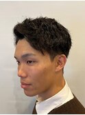 大人なかきあげパーマスタイル