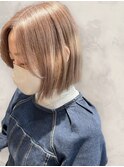 透明感カラー★ダブルカラーブリーチミルクティーベージュ
