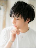 好感度大！アッシュブラック爽やかマッシュヘアW草加