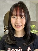 ミディアムくびレイヤー小顔カット艶髪姫カット20代30代40代