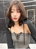 韓国ヘアーハッシュカットレイヤーカットグレージュブリーチ無し