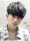 心斎橋シャドウパーマメンズマッシュウルフカット波巻きパーマ