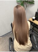 ライトブラウンベージュ　ロングスタイル