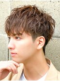 ツイストスパイラル/スパイラルパーマ/メンズ/マッシュ/眉毛