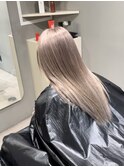 ミルクティーベージュホワイトグレージュブリーチダブルカラー