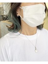 インナーカラー/くすみグリーン