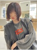 カジュアルモードなフェイスレイヤーロブ