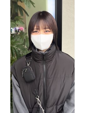 シェルハ(SHELHA) 切りっぱなしボブ ぷっつんボブ 赤紫 ブリーチなし