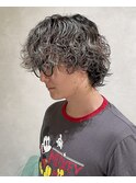 海外風パーマ カーリーパーマ メッシュ ハイライト 外国人風