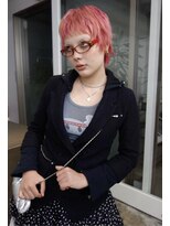 レコ 渋谷(LECO)&nbsp;ピンクネオンピンクベビーピンクウルフショートレイヤーカット