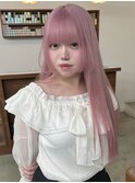 ホワイトピンク/姫カット/姫カットレイヤー/ダブルカラー/梅田