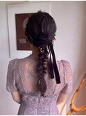 ヘアアレンジ＊お呼ばれヘア結婚式二次会編み下ろしモテ