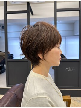 別府ショートボブ顔まわりレイヤーカット髪質改善カラー30代