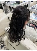 外人風ハーフアップ
