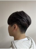 ツーブロック × センターパート