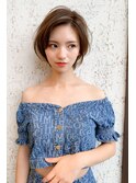 大人ショートボブ×ベージュ