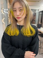 ラ キング(LA KING) ミルクティーカラー/裾イエロー