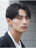 ツイストスパイラルパーマセンターパートメンズマッシュウルフ