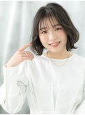 くせ毛風エアリー黒髪大人ナチュラルミディn古河20代30代40代