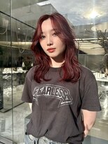 ゼスト 八王子店(ZEST)&nbsp;ワインレッドカラー 顔周りレイヤー 【otoha】