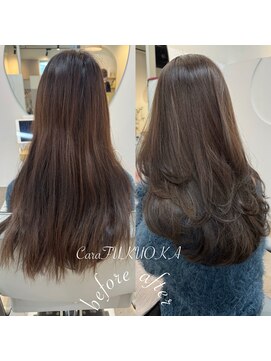カラ フクオカ(Cara FUKUOKA) オリーブベージュ《★髪質改善うる艶カラー＋カット★》