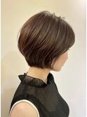 シルエット◎丸みボブ×傷めない白髪染め[30代/40代/50代]