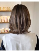 リュンヌ 門前仲町(lune)&nbsp;切りっぱなしボブハイライトベージュカラーショートレイヤーロブ