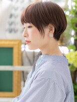 カバーヘア ブリス 大宮西口(COVER HAIR bliss) ピンクブラウン艶カラー前下がりマッシュボブA1大宮30代40代