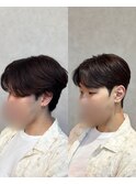 ショートセンターパート/ダウンパーマ/韓国メンズヘア