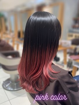 アース 武蔵境店(HAIR & MAKE EARTH) 艶ピンク×レイヤーカットで軽やかに｜武蔵境