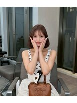 ラル 立川南口(lar) 短かめ_黒髪小顔オリーブグレーココアベージュクラゲヘアー