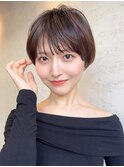 ナチュラルボブ前髪ありイメチェン20代30代40代ショートボブ