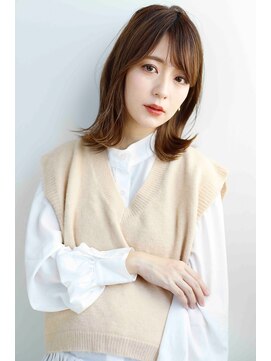 ヘアアンドデザイン ネイビー(Navy) 外はねミディアム×レディース