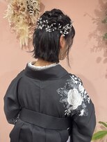サロン ド ユーア(salon de yuua)&nbsp;広島市中区大手町美容院　袴着付け　ボブヘアアレンジ　卒業式