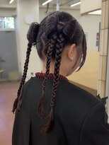 パークレーン アイス イヴェン(park lane ICI yeven)&nbsp;名古屋栄ヘアセットお呼ばれヘア結婚式参列タイトヘアリボン