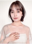 ★小顔縮毛矯正レイヤーカットミルクブラウンナチュラルショート