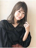 シースルーバング グレージュボブ 小顔