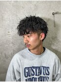 黒髪×マッシュ×ツイストスパイラルパーマ